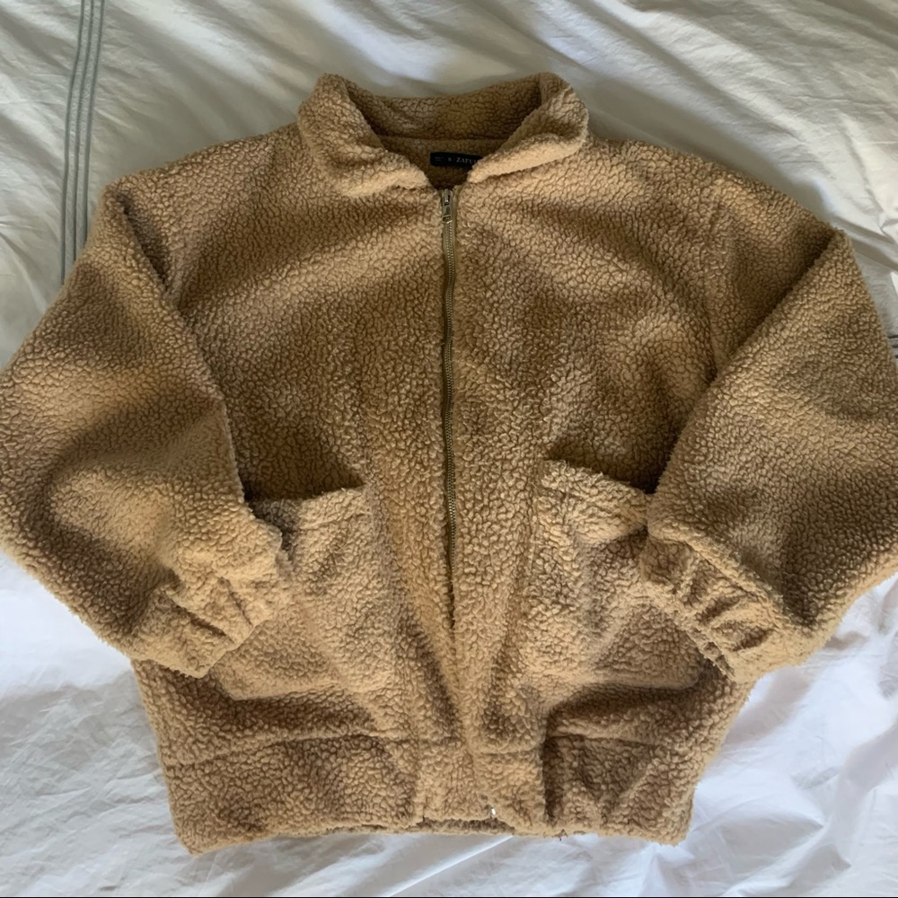 Teddy Coat Jacket Brown